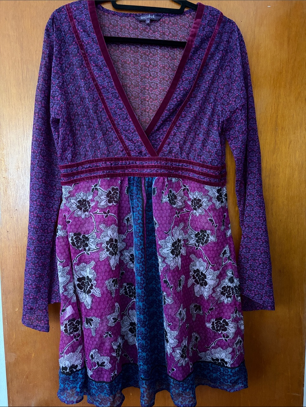 long tall sally Plum and Blue Floral Mini Dress